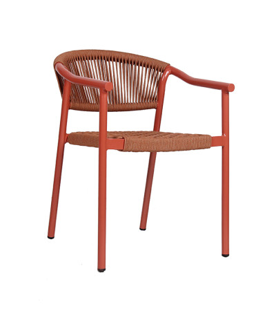Outdoor Furniture Manufacturer Woven Rope Chair Stackable for Commercial Use