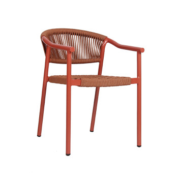 Outdoor Furniture Manufacturer Woven Rope Chair Stackable for Commercial Use