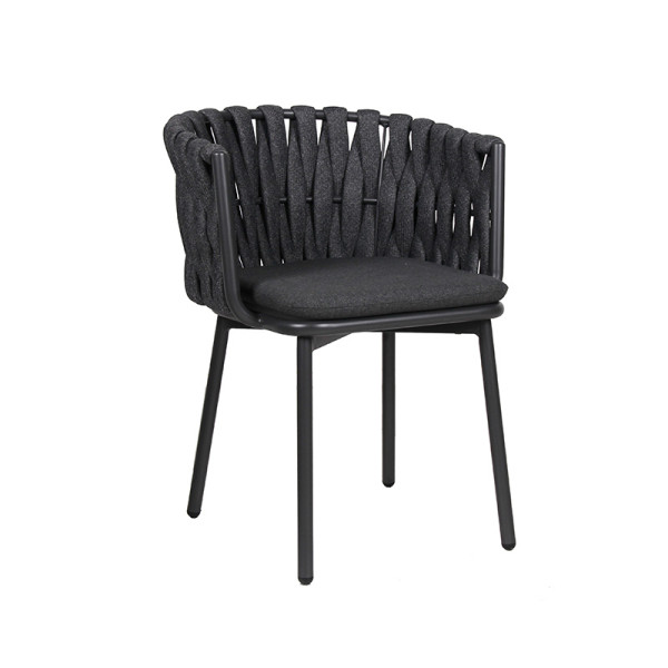 Outdoor Chair Manufacturer Aluminum Frame Rope Weaving Chair for Restaurants