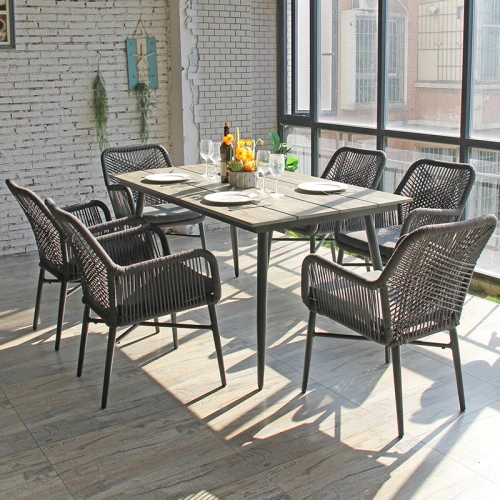 Commercial Outdoor Dinning Furniture PS Board Table Top Long Table Restaurant Terrace Table