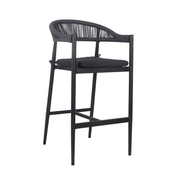 Outside Bar Chair Rope Design Patio Furntiure For Coffee Shop And Restaurant Dinning Use