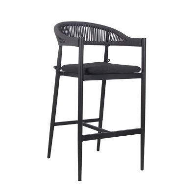 Outside Bar Chair Rope Design Patio Furntiure For Coffee Shop And Restaurant Dinning Use
