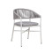 Terrace Chair Modern Design Commercial Outdoor Furniture Aluminum Rope Dining Armchair for Restaurants
