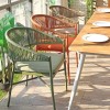 Terrace Chair Modern Design Commercial Outdoor Furniture Aluminum Rope Dining Armchair for Restaurants