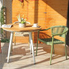 Teak Wood Table Top Outdoor Round Table Metal Garden Furniture Dining Restaurant Furniture