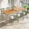 Outdoor Restaurant Dinning Long Table with Teak Wooden Table Top Outdoor Terrace Dinning Furntiure