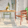 Solid Ash Wood Table Top Square Dinning Table For Outdoor Restarant And Coffee Shop