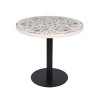Resin Table Top Commercial Restaurant Dining Table Metal Table Base Indoor Furniture