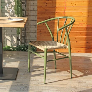 Restaurant Cahirs Rattan Rope Chair For Indoor Metal Frame Commercial Furntiure Modern Design