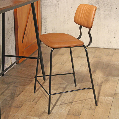 Indoor Restauarnt Furniture High Bar Chair Metal Frame PU Leather Seat Commercial Furniture