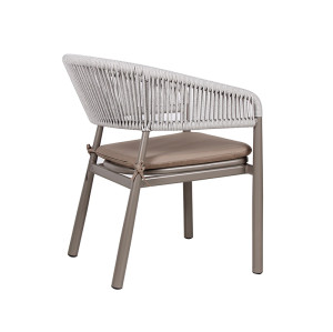 Custom Outdoor Restaurant Dining Furniture Rattan Rope Chairs for Commercial Use