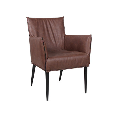 Custom Vintage Indoor Furniture Leather Dining Chairs for Commercial Spaces