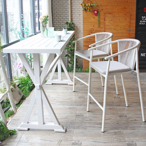 Wholesale Furniture Supplier Bistro High Bar Table Aluminum Outdoor Bar Table Vintage Finished