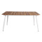 Commercial Outdoor Restaurant Dinning Table Metal Frame Teak Wood Table Top Outdoor Garden Furniture