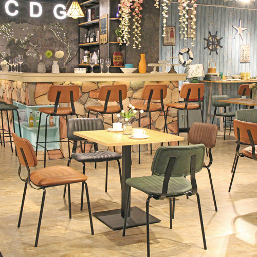 Wholesale Dinning Chair For Indoor Restaurant Pu Leather Seat Metal Frame Chair High Quality