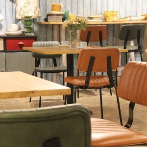 Wholesale Dinning Chair For Indoor Restaurant Pu Leather Seat Metal Frame Chair High Quality