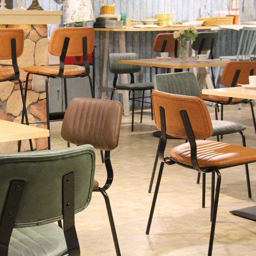 Wholesale Dinning Chair For Indoor Restaurant Pu Leather Seat Metal Frame Chair High Quality