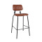 High Bar Stool Cahirs For Restaurant And Bar Indoor Leather Bar Chair Modern Design Vintage Pu Leather