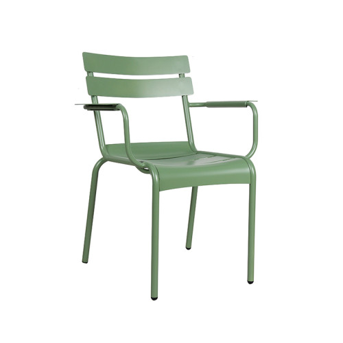 Outdoor Stackable Dining Chair For Restaurant And Coffee Shop Metal Armchair