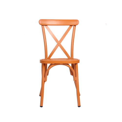 Modern Design Cross Back Chair Metal Furniture Supplier Dinning Chair For Outdoor Restaurant