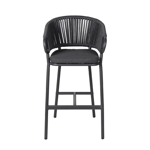 Patio Furntiure Outdoor Bar stools Metal Rope Chair For Coffee Shop Commercial Furniture Wholesaler