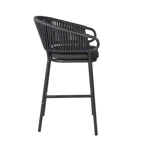 Patio Furntiure Outdoor Bar stools Metal Rope Chair For Coffee Shop Commercial Furniture Wholesaler