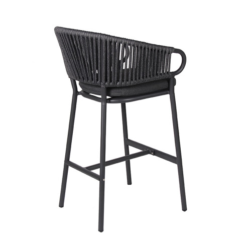 Patio Furntiure Outdoor Bar stools Metal Rope Chair For Coffee Shop Commercial Furniture Wholesaler