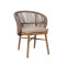Wholesale Stackable Chair Wooden Effect Aluminum Frame Rope Chair Outdoor Weaven Dining Chair