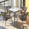 Square Outdoor Table Aluminum Frame Plastic Wood Tabletop Durable Waterproof