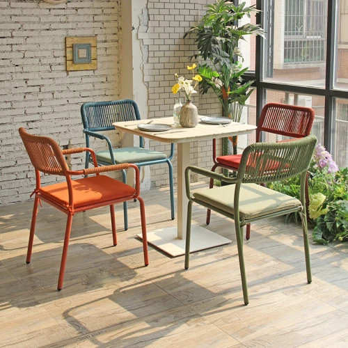 Outdoor Aluminum Frame Soft Cushion Braiding Rope Chair