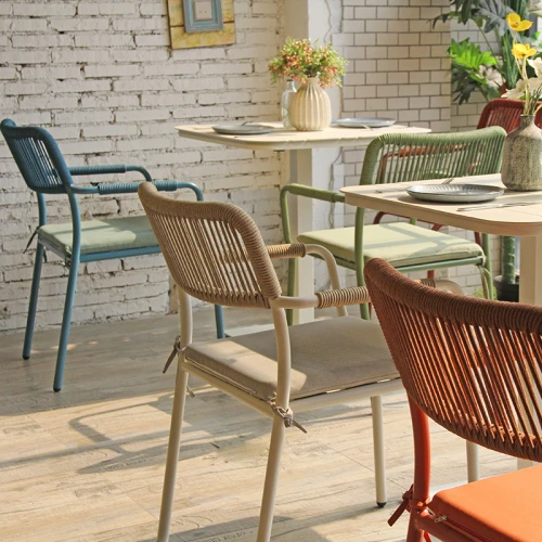 Outdoor Aluminum Frame Soft Cushion Braiding Rope Chair