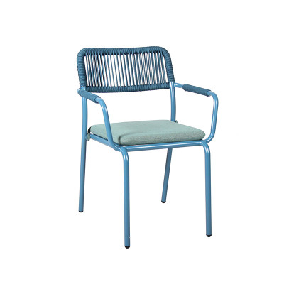 Outdoor Aluminum Frame Soft Cushion Braiding Rope Chair