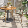 Industrial Aluminum Base Teak Wood Top Outdoor Restaurant Table