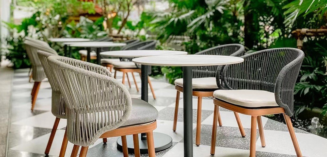 Woven rope chairs