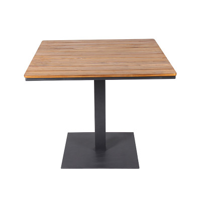 Waterproof Teak Wood Top Commercial Square Patio Dining Table