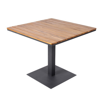 Waterproof Teak Wood Top Commercial Square Patio Dining Table