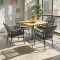 Waterproof Teak Wood Top Commercial Square Patio Dining Table