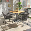 Waterproof Teak Wood Top Commercial Square Patio Dining Table
