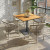 Waterproof Teak Wood Top Commercial Square Patio Dining Table