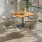 Waterproof Teak Wood Top Commercial Square Patio Dining Table