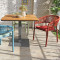 Waterproof Teak Wood Top Commercial Square Patio Dining Table
