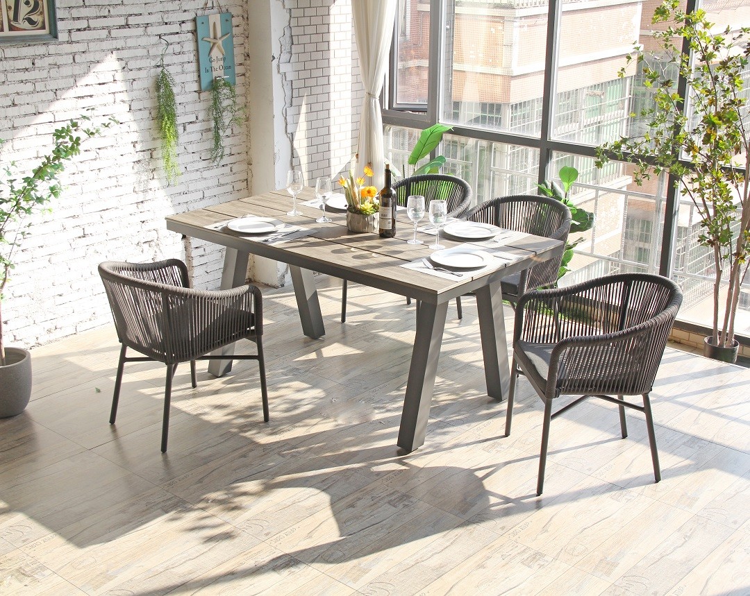 Rectangular Plastic Wood Outdoor Table