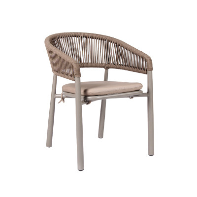 Custom Outdoor Restaurant Dining Furniture Rattan Rope Chairs for Commercial Use