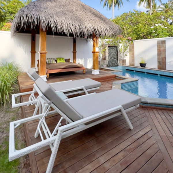 Aluminum Leg Pe Rattan Outdoor Waterproof Lounger Chair