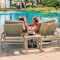 Aluminum Leg Pe Rattan Outdoor Waterproof Lounger Chair