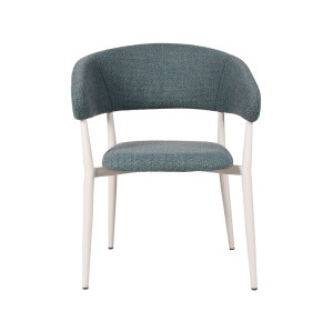 Elegant Blue Fabric Armrest Chair For Cafe And Hotel
