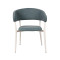 Elegant Blue Fabric Armrest Chair For Cafe And Hotel