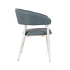 Elegant Blue Fabric Armrest Chair For Cafe And Hotel