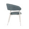 Elegant Blue Fabric Armrest Chair For Cafe And Hotel