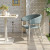 Elegant Blue Fabric Armrest Chair For Cafe And Hotel
